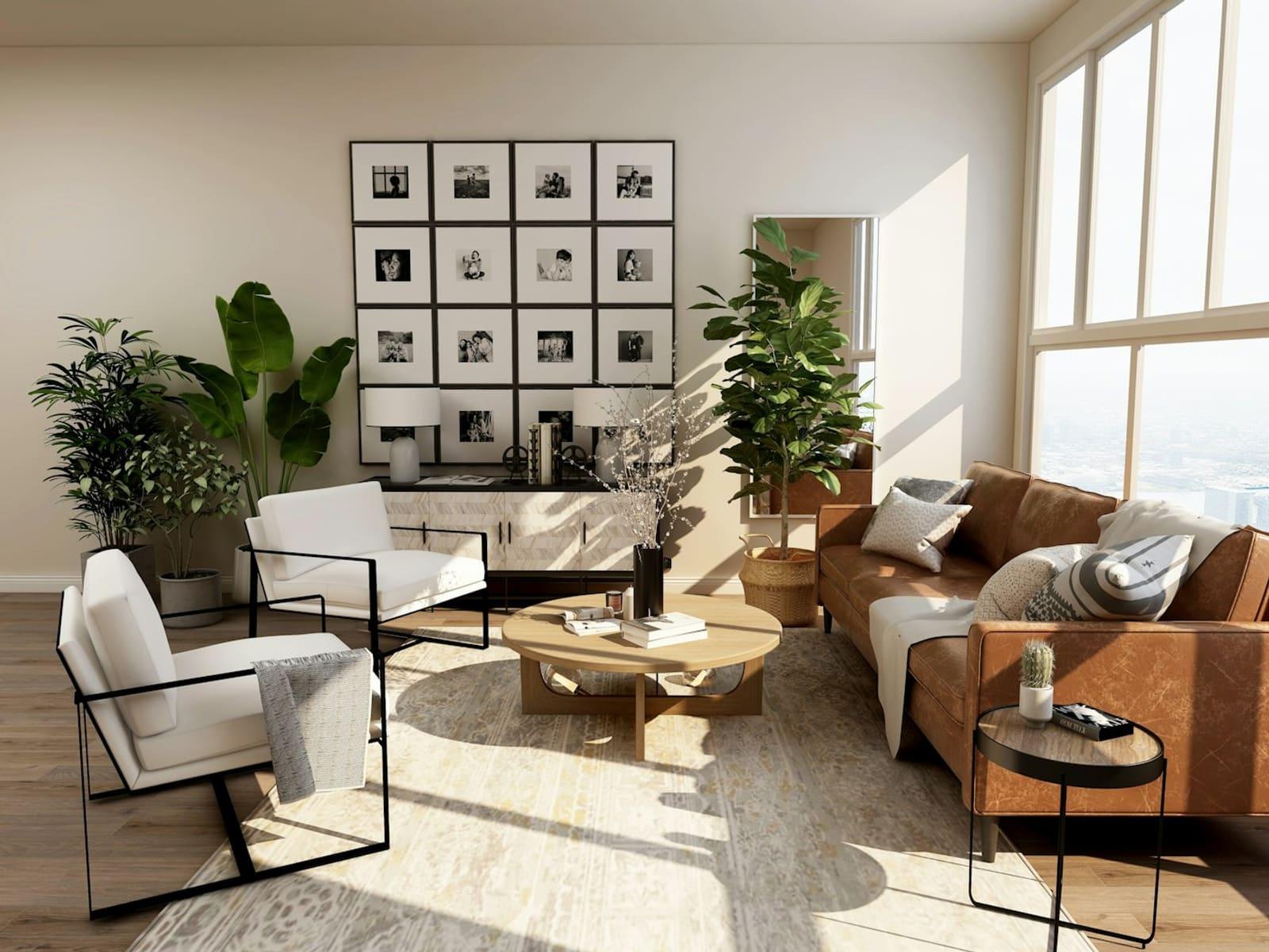 Bright, professionally cleaned living room with natural light in a Sanford, NC home